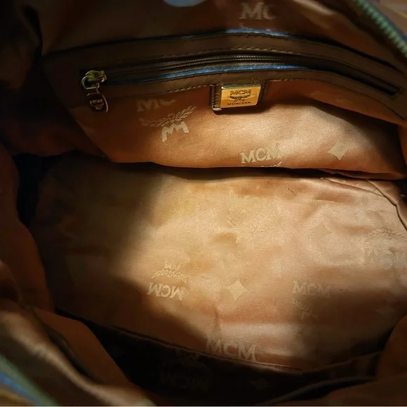 Vintage MCM Rich Brown Leather Satchel shoulder bag tote bag - Picture 10 of 15